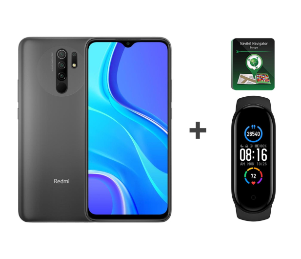Xiaomi Redmi 9 3/32GB Grey NFC+Mi Band 5+Navitel - 647078 - zdjęcie